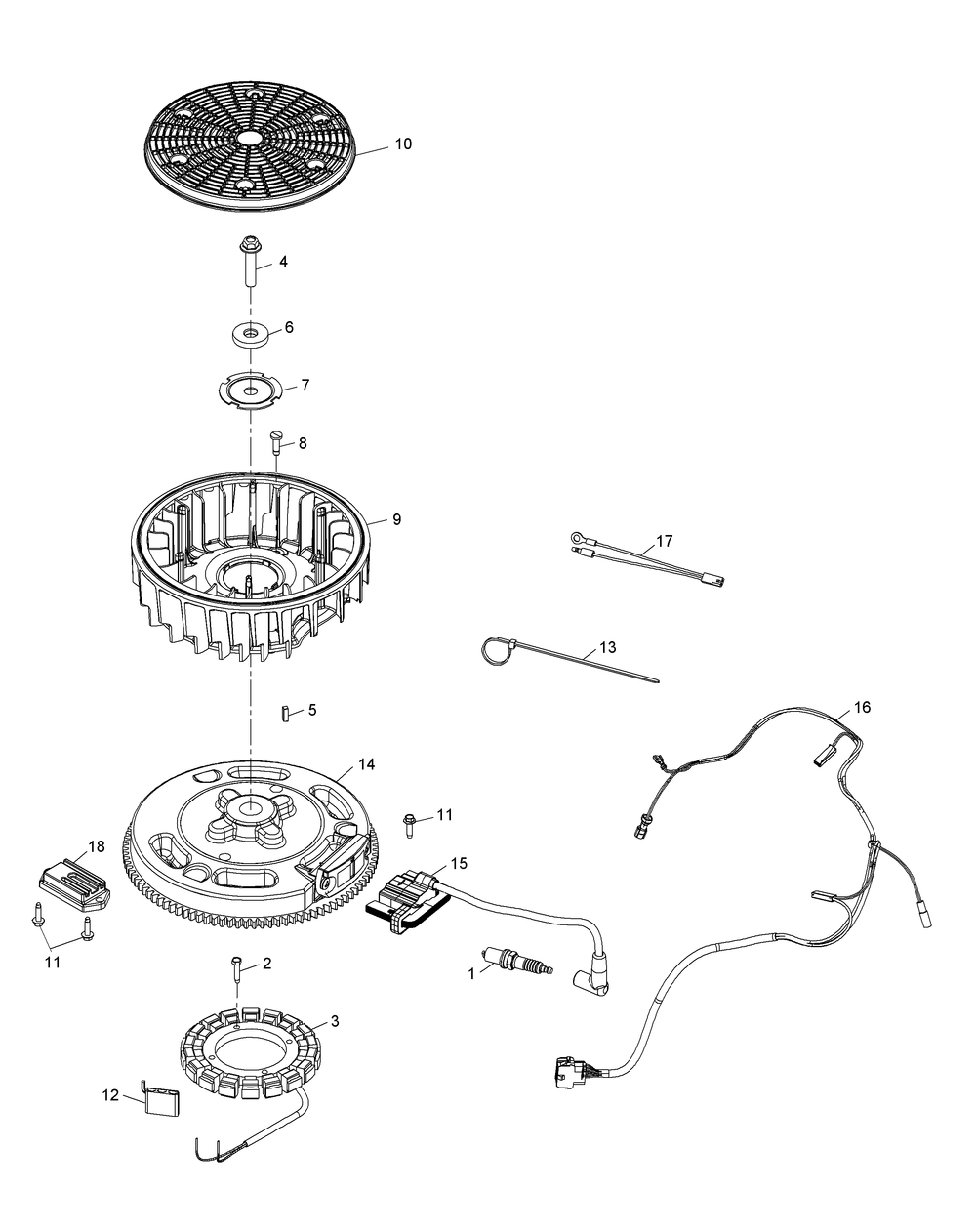 Kohler Kt735-3012 Ignition And Electrical Diagram and Parts List for XT2-LX46KH (13WQA1CT010)(2015) Cub Cadet Lawn Tractor